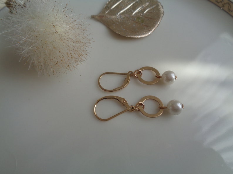 585 Gold Filled Gold Earrings with Pearl