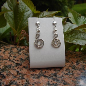 Silver earrings spiral image 2