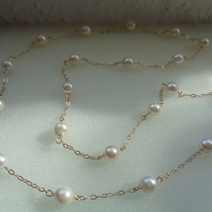 Gold Chain 14K Gold Filled Pearls LU-0362