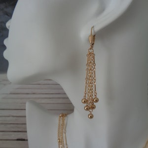 Gold earrings 14K Gold Filled balls, LU-0367