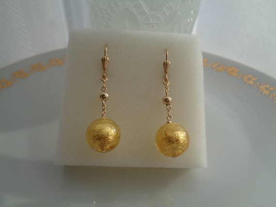 9ct Murano ball drop earrings 9ct Murano ball drop earrings