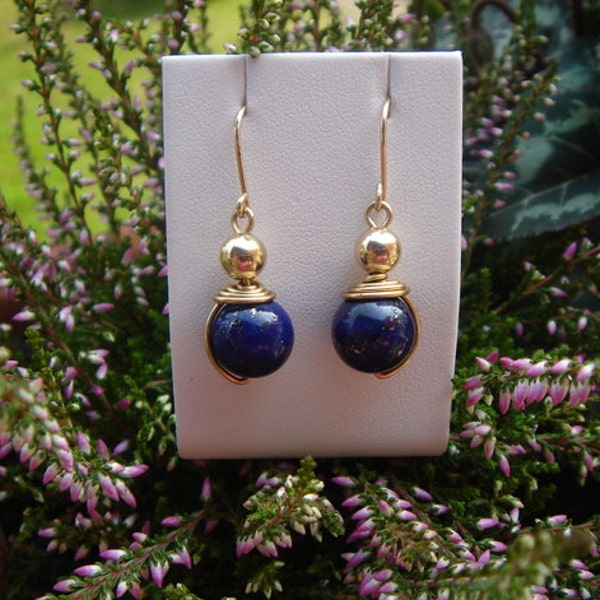 Lapislazuli Ohrringe, Gold Filled