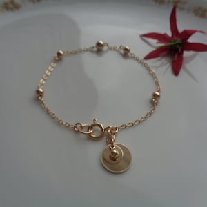 Gold Bracelet Balls, 14K Gold Filled, LU-0344