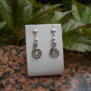 Silver earrings spiral image 1