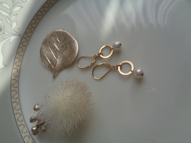585 Gold Filled Gold Earrings with Pearl