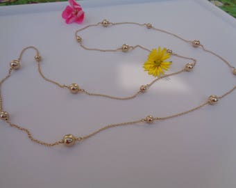 Necklace 14K Gold Filled Balls Long