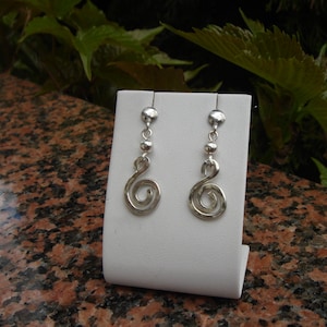 Silver earrings spiral image 4