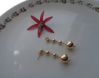 Gold earrings, 14K goldfilled, with balls