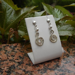 Silver earrings spiral image 3