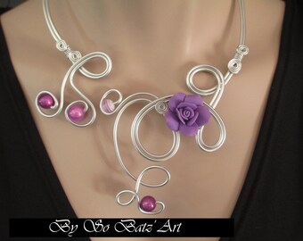 Purple "Sophia" necklace and magic pearls