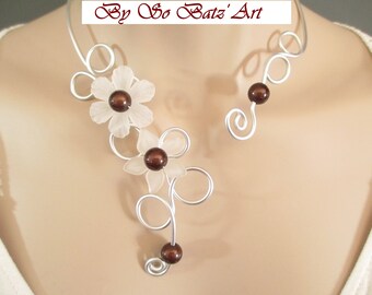 Collier + boucles "Tofee" aluminium et perles magiques