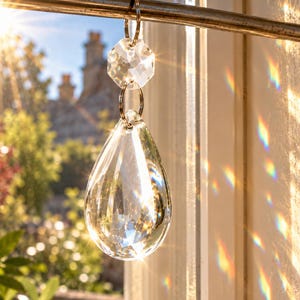 Ljuskrona Klar Slät Oval 5 cm Droppformade Kristaller Droppar Pärlor Prismor Lampa Ljusdelar Hänge Julgran Bröllopsdekorationer Vintage