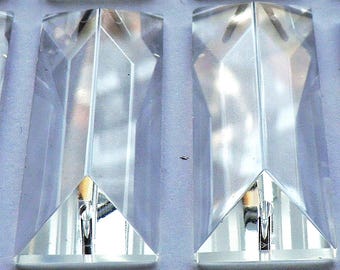 Chandelier Vintage Drops Glass Oblong Coffin Prisms Crystals Baguette Droplets Beads Chic Christmas Tree Wedding Decorations Light Parts