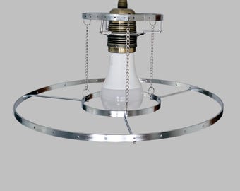 Chrome 2-Tier Crown Chandelier Lampshade Frame For Making Unique Hanging Light Easy Fit Shade Pendant Make Your Own Ceiling Lamp Upycle 11"