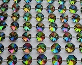 14mm Octagon Vitrail AB Chandelier Prisms Drops Glass Crystals Light Parts Droplets Beads Christmas Tree Wedding Decorations Garland Makers