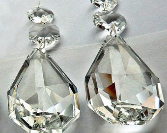 XL Prisms 4.5 Inch 113mm Chandelier Drops Glass Retro Beads Crystals Kite Oval Vintage Wedding Wishing Tree Christmas Droplets Sun Catchers