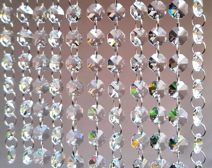 14mm / 16mm / 18mm Chandelier Drops Light Restoration Parts Glass Crystals Droplets Beads Christmas Tree Wedding Decorations Vintage Garland