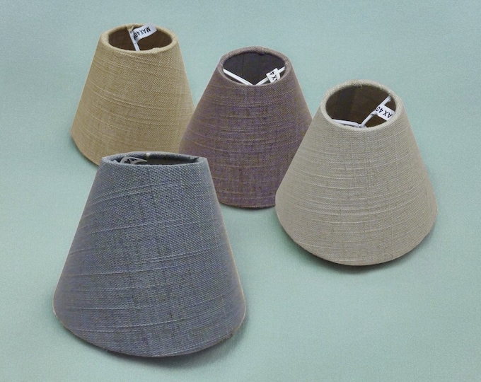 Luxury Linen 5.5 inch Diameter Candle Sized Lampshade for Chandelier or Wall Light Fitting or Table Lamp Shade Clips on to Bulb Pre 2000