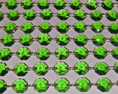 14mm Octagon Emerald Green Chandelier Drops Glass Crystals Droplets Lamp Light Parts Beads Christmas Tree Wedding Decorations Garland Prisms