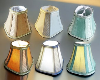 6' Diameter Candle Sized Lampshade for Chandelier Pendant Lamp Wall Light Clip on Lightbulb Bulb Shabby Square Retro Pre 2000 Stock As New