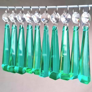3" Aqua Marine Chandelier Drops Glass Crystals Droplets Icicle Beads Christmas Tree Vintage Wedding Decoration Crafts Lamp Spare Light Parts image 1