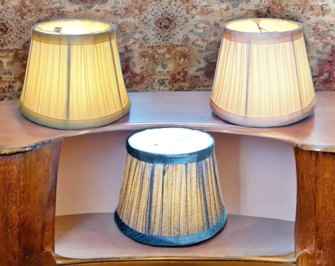 Mushroom Pleated Candle Mini Sized Lampshade for Chandelier Light Fixtures or Wall Lamps Clip on Light Bulb Retro Vintage Luxury Shade 6' Di
