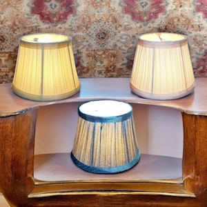 Mushroom Pleated Candle Mini Sized Lampshade for Chandelier Light Fixtures or Wall Lamps Clip on Light Bulb Retro Vintage Luxury Shade 6&#39; Di