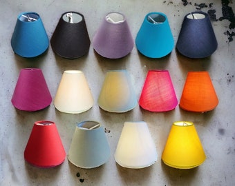 Small Mini Clip on 5.5 inch Diameter Candle Sized Lampshade for Chandelier Pendant Lamp Wall Light Fits on to Lightbulb Choice of Colours