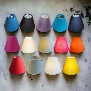 Small Mini Clip on 5.5 inch Diameter Candle Sized Lampshade for Chandelier Pendant Lamp Wall Light Fits on to Lightbulb Choice of Colours