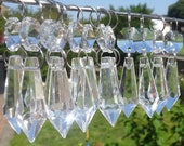 Chandelier Drops Glass 37mm 1.5" Torpedo Crystals Droplets Beads Christmas Tree Vintage Retro Wedding Decoration Light Crafts Lamp Parts