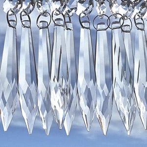 76mm 3" Chandelier Vintage Drops Glass Pointed Icicles Prisms Crystals Droplets Beads Christmas Tree Wedding Decorations Light Crafts Parts