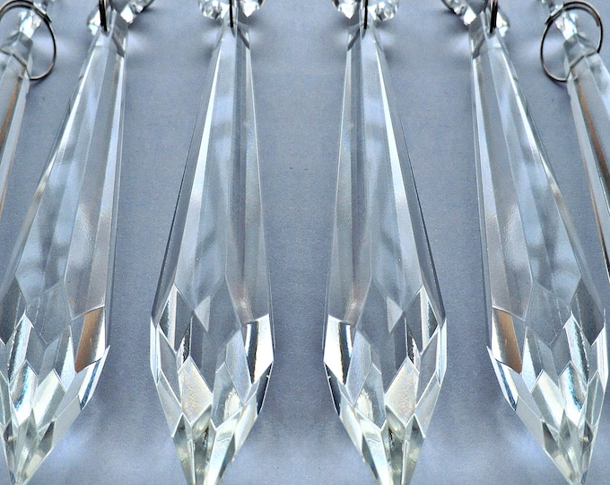 XXL Torpedo Prisms Chains 3.8" 96mm Chandelier Drops Glass Beads Lamp Light Parts Crystals Icicles Antique Vintage Specification Droplets