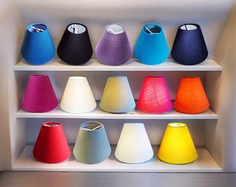 Small Mini Clip on 5.5 inch Diameter Candle Sized Lampshade for Chandelier Pendant Lamp Wall Light Fits on to Lightbulb Choice of Colours