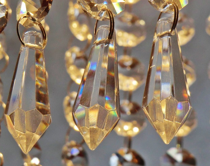 Chandelier Drops Lamp Light Parts Cut Glass Antique Retro Torpedo Crystals Droplets Beads Charms Christmas Wishing Tree Wedding Decorations