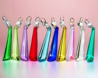 Choice of Blunt End Icicle Chandelier Glass Crystals Shabby Droplets Beads Vintage Chic Prisms Christmas Tree Wedding Decorations Pride Prom