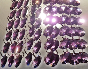 14mm Octagonal Purple Chandelier Light Lamp Parts Drops Glass Crystals Droplets Beading Beads Christmas Tree Wedding Decorations Garlands