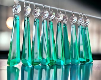3" Aqua Marine Chandelier Drops Glass Crystals Droplets Icicle Beads Christmas Tree Vintage Wedding Decoration Crafts Lamp Spare Light Parts
