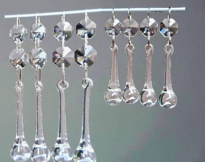 2" or 3" Chandelier Drops Glass Crystals Droplets Orb Beads Vintage Chic Christmas Wishing Tree Wedding Decorations Jewelry Feng Shui Retro