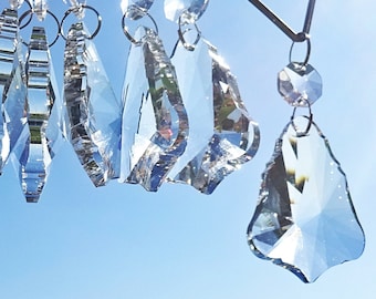 2" Bell Chandelier Drops Clear Glass Crystals Droplets Light Parts Beads Christmas Tree Wedding Decoration Antique Retro Crafts Sun Catchers