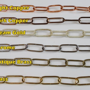 Antique Gothic Look Metal Chandelier or Pendant Light Chain 0.97m 4cm Links Chains Lamp Parts Components Restoration Chrome Brass Copper UK