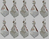 Chandelier Drops Clear Glass Crystals Droplets Lamp Light Parts Leaf Beads Christmas Tree Wedding Decoration Antique Retro Pendalogues Bn