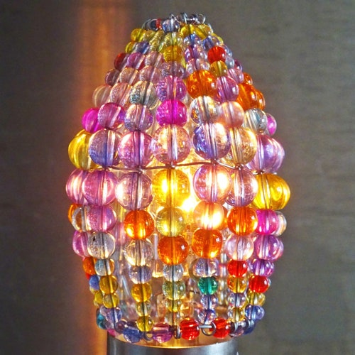 NonElectrical Pendant LightShade Purple Beads Fitting Chandelier ChristmasLight 