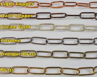 Antique Gothic Look Metal Chandelier or Pendant Light Chain 0.97m 4cm Links Chains Lamp Parts Components Restoration Chrome Brass Copper UK