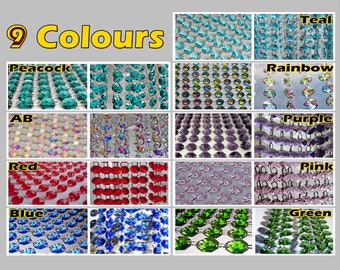 14mm Octagons in 9 Vintage Colours Chandelier Drops Glass Crystals Droplets Beads Christmas Wedding Wishing Tree Decorations Garlands Prisms