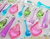 25 Pastel Color Chandelier Drops Glass Crystals Shabby Prisms Chic Mix Beads Vintage Christmas Tree Wedding Decorations Crafts Light Parts