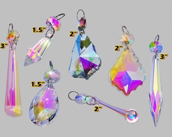 Aurora Borealis AB Chandelier Drops Iridescent Glass Icicles Torpedo Crystals Deco Droplets Beads Christmas Tree Decorations Wedding Prisms Aurora Borealis AB Chandelier Drops Iridescent Glass Icicles Torpedo Crystals Deco Droplets Beads Christmas Tree Decorations Wedding Prisms
