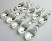 Chandelier Drops Clear Glass 1.5 quot 2 quot 3 quot Crystals Droplets Facet Oval Beads Prism Lamp Light Parts Pendant Christmas Tree Wedding Decoration