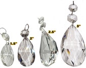 4 Types of Almond Drops 1.5 to 3 quot Prisms Chandelier Glass Beads Crystals Ovals Antique Wedding Christmas Crafts Light Parts Droplets Vintage