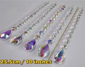 5 XXL Garland AB Aurora Borealis Chandelier Drops Glass Crystals Droplets Oval Beads Christmas Tree Wedding Feng Shui Sun Catchers Mobile