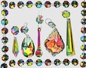 Choice of 5 Shapes Rainbow Vitrail Chandelier Glass Light Crystals Droplets Beads Christmas Tree Light Lamp Spare Iridescent Parts Prisms